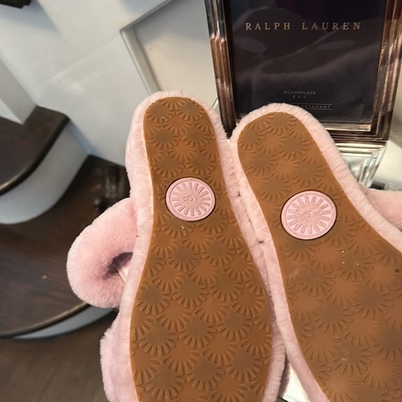 UGG OH YEAH PINK CLOUD DOUBLE STRAP LOGO SLIPPERS - Picture 2 of 3